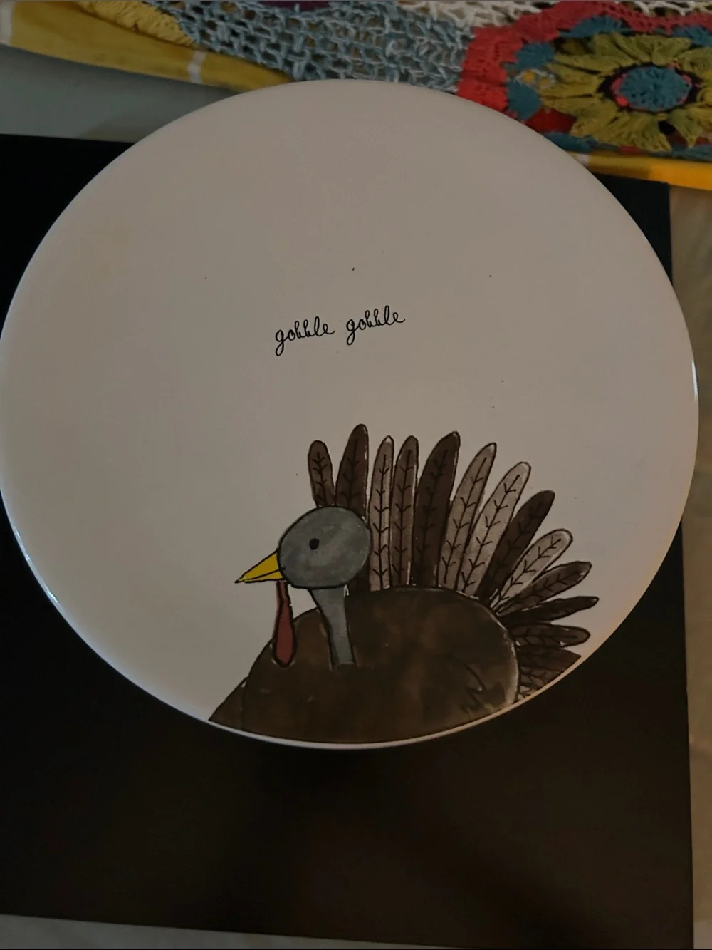 Gobble Gobble Turkey Ceramic Serving Cake Stand -Turkey on Top,Legs on Stand